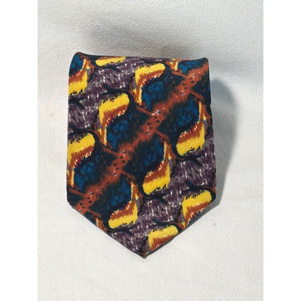 J. Garcia Collection Four Silk Tie Van Gogh's Tree Abstract Blue Yellow Mens
